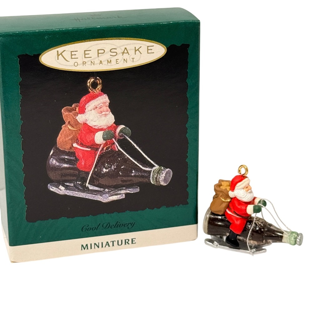 Hallmark Keepsake 1996 Coca-Cola Cool Delivery Santa Miniature Ornament QXM4021